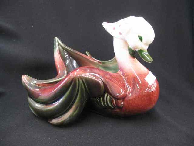 Appraisal: Hull Art Pottery Figural Swan Planter '' tall '' across