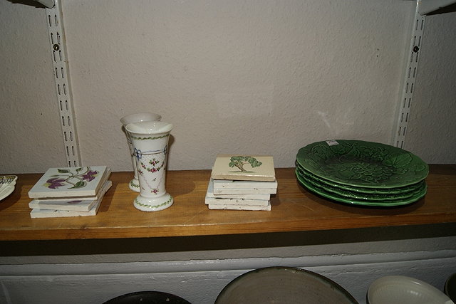 Appraisal: A COLLECTION OF CHINA to include green pottery leaf dishes