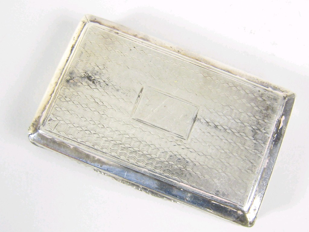 Appraisal: A George IV rectangular Snuff Box with engine turning and