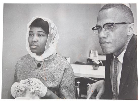 Appraisal: PHOTOGRAPHY WARMAN Malcolm Little Betty Shabazz Gelatin silver print -