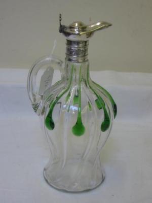 Appraisal: A VICTORIAN GLASS EWER the silver plated top with anthemion