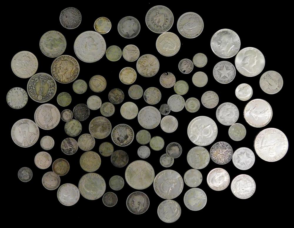 Appraisal: COINS ounces of silver world coins in various finenesses dates