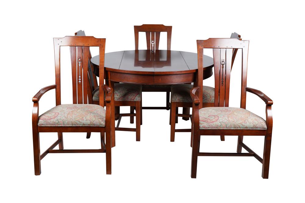 Appraisal: DREXEL MAHOGANY DINING SETcomprising table two leaves and six chairs