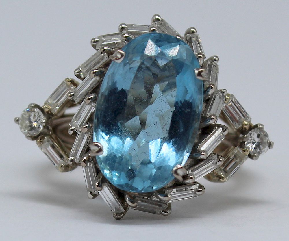 Appraisal: JEWELRY H Stern kt Gold Aquamarine and Diamond Ring H