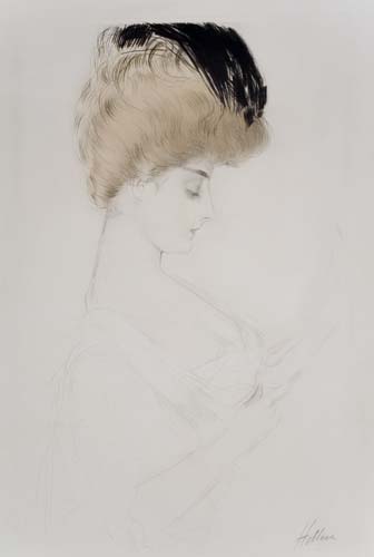 Appraisal: PAUL C SAR HELLEU Madame Letellier Reading Color drypoint circa