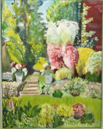 Appraisal: Bovard Gardens Oil on Canvas Board Jennings Dorothy Kelly x