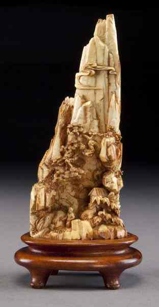 Appraisal: Chinese carved ivory mountain International buyers should note that several