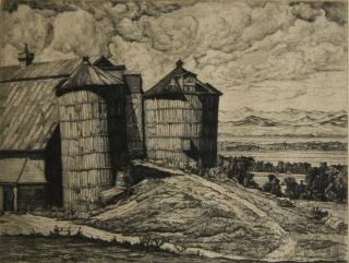 Appraisal: Luigi Lucioni VT - Silos engraving x signed lower right