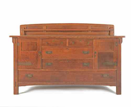 Appraisal: Limbert Arts Crafts oak sideboard h w