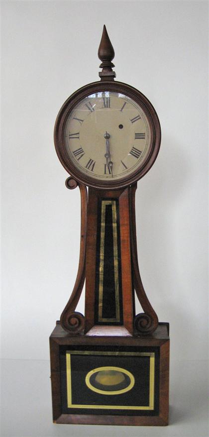 Appraisal: American mahogany banjo case wall clock mid- rd th century