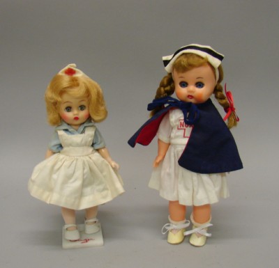 Appraisal: Pair of HP vinyl nurse dolls HP vinyl Ginger SLW