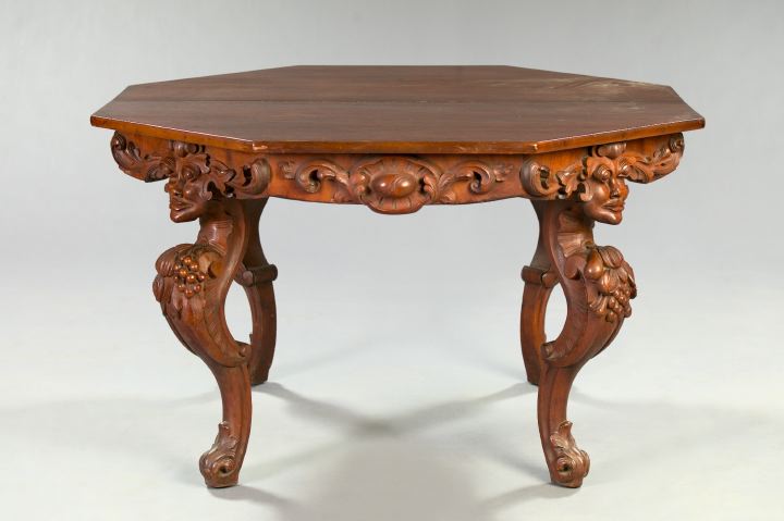 Appraisal: Unusual American Rococo Revival Walnut Dining Table third quarter th