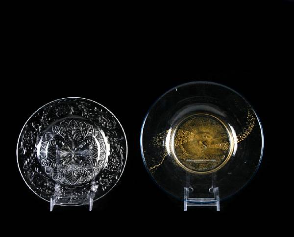 Appraisal: A set of nine rock crystal cut glass plates together