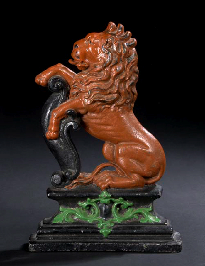 Appraisal: Good Large English Polychromed Cast-Iron Doorstop third quarter th century