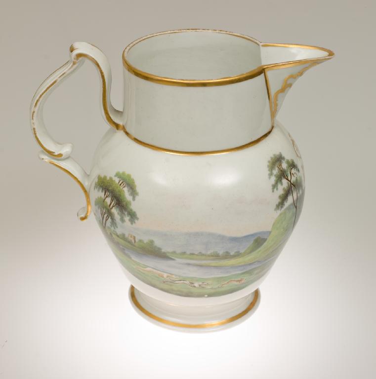 Appraisal: th CENTURY PORCELAIN JUG painted to one side with a