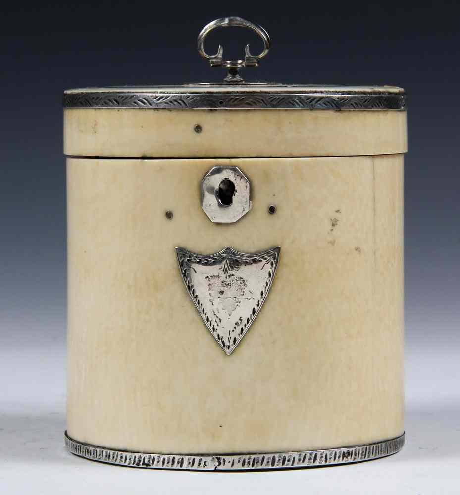 Appraisal: RARE IVORY TEA CADDY - American Federal Period Tea Caddy