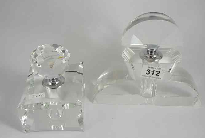 Appraisal: Two Large Glass Bottles Perfume Holders