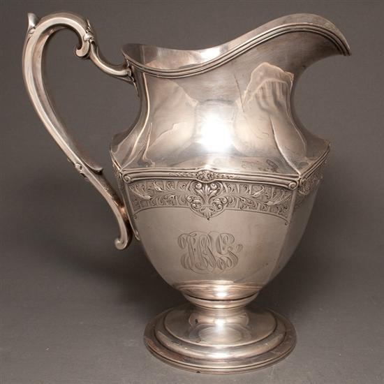 Appraisal: American chased silver water pitcher Frank Smith first half- th