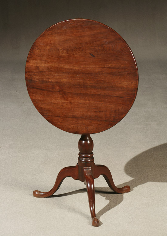 Appraisal: Chippendale Walnut Tilt-Top Birdcage Tripod Tea Table Pennsylvania Circa Repair