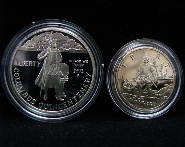 Appraisal: Two Columbus Quincentenary -coin Proof Sets each with silver dollar