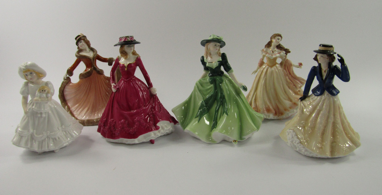 Appraisal: Six Royal Worcester figures of Annabelle Katie Juliette Mary Christina