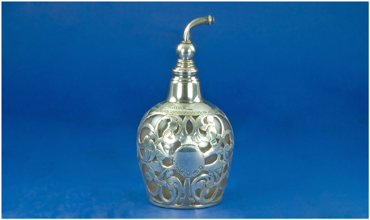 Appraisal: American Silver Overlaid Glass Scent Bottle Circa - Stamped silver