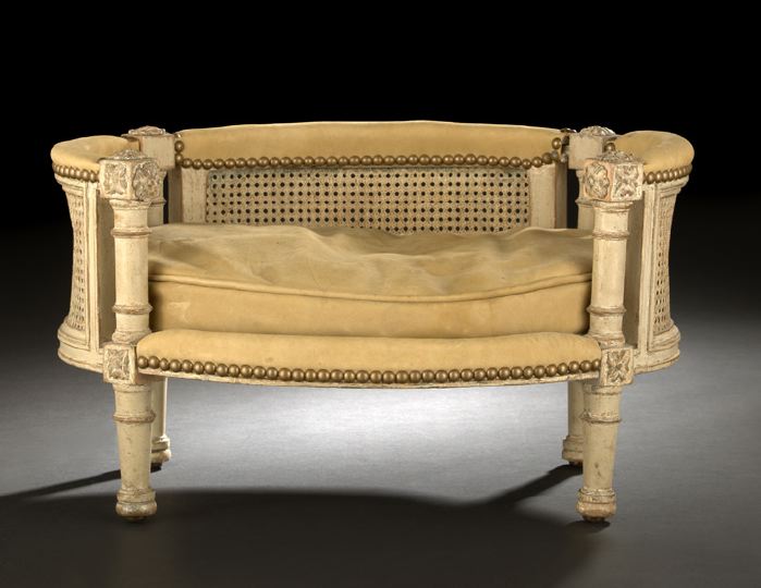 Appraisal: Napoleon III-Style Beechwood and Cane Pet Bed second quarter th