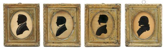 Appraisal: A Collection of Four Silhouettes depicting gentleman's busts set in