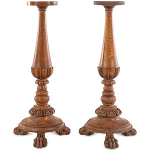 Appraisal: A Pair of Continental Carved Pedestals Late th Early th