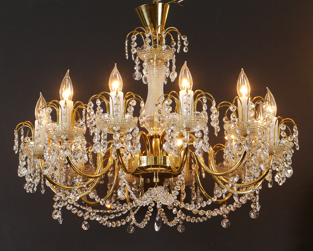 Appraisal: LATE TH CENTURY CZECHOSLOVAKIAN PRECIOSA CRYSTAL LIGHT CHANDELIER With a