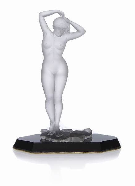 Appraisal: Rock Crystal Quartz Carving of a Female Nude By Manfred