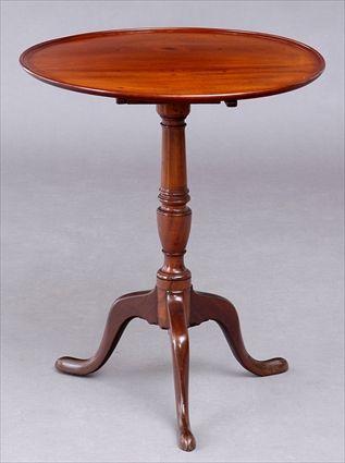 Appraisal: NEW ENGLAND FEDERAL MAHOGANY CANDLESTAND The dished tilting top with