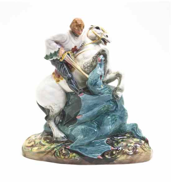 Appraisal: A Royal Doulton Figural Group depicting Saint George slaying the