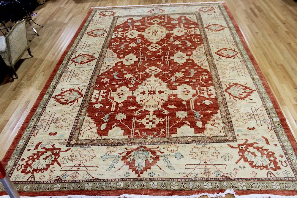 Appraisal: Vintage and Fine Quality Hand Woven Roomsize Carpet A great