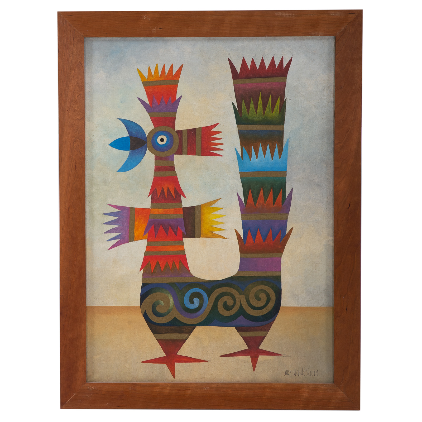 Appraisal: JOSE MARIA DE SERVIN ROOSTER OIL Mexican - Oil on