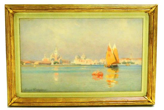 Appraisal: George Cockram British - watercolor on paper depicts Venice with