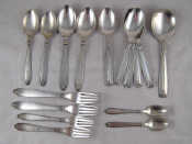 Appraisal: A two place setting of modern Danish silver standard flatware