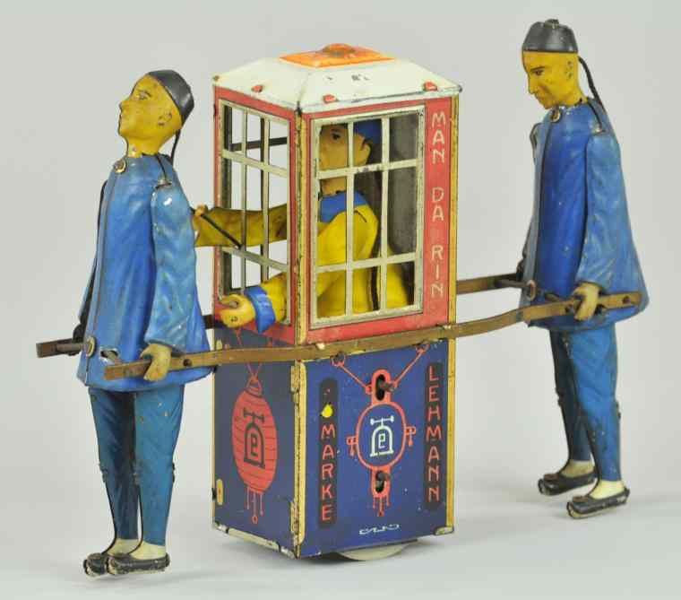 Appraisal: LEMANN MANDARIN Germany well detailed tin toy depicts two coolies