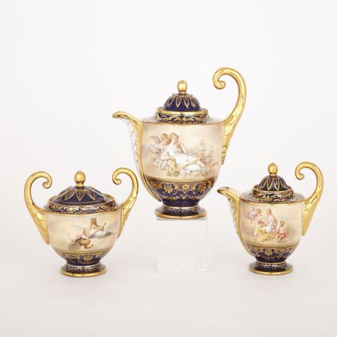 Appraisal: Richard Klemm Dresden-Decorated Vienna Coffee Service c height cm printed