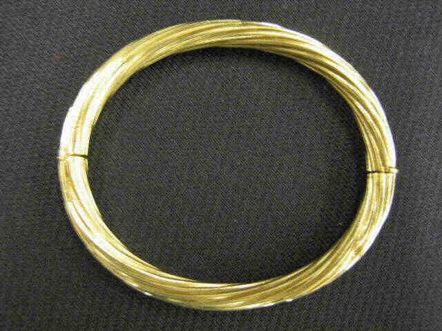 Appraisal: k Gold Bracelet cable style yellow gold hinged bangle grams