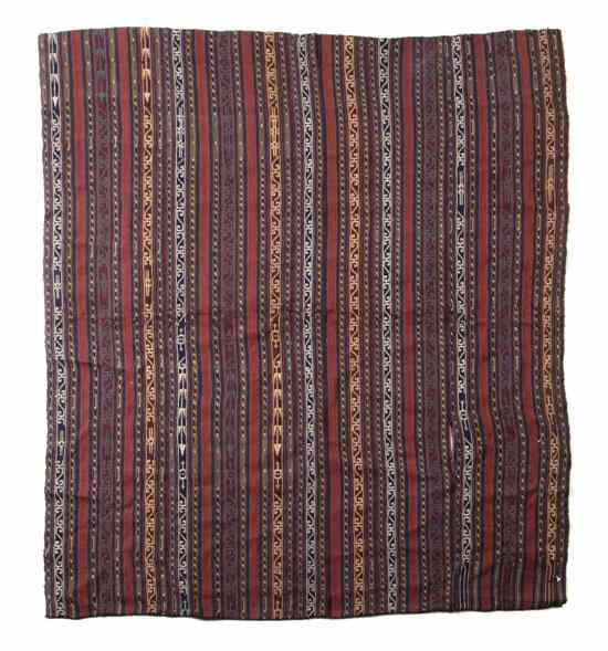 Appraisal: A Kurdish Jajim tightly woven with repetitive bands of geometric