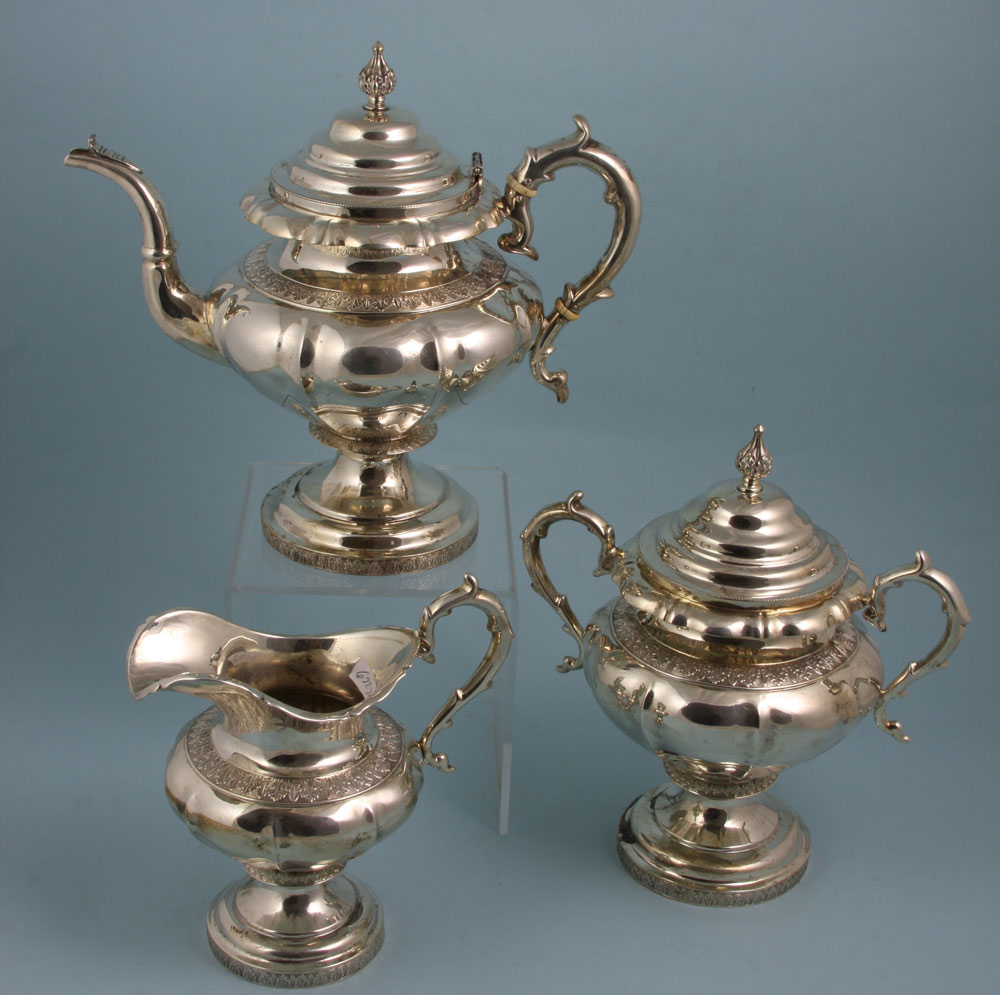 Appraisal: - Early th C Classical Silver Tea Set Early th