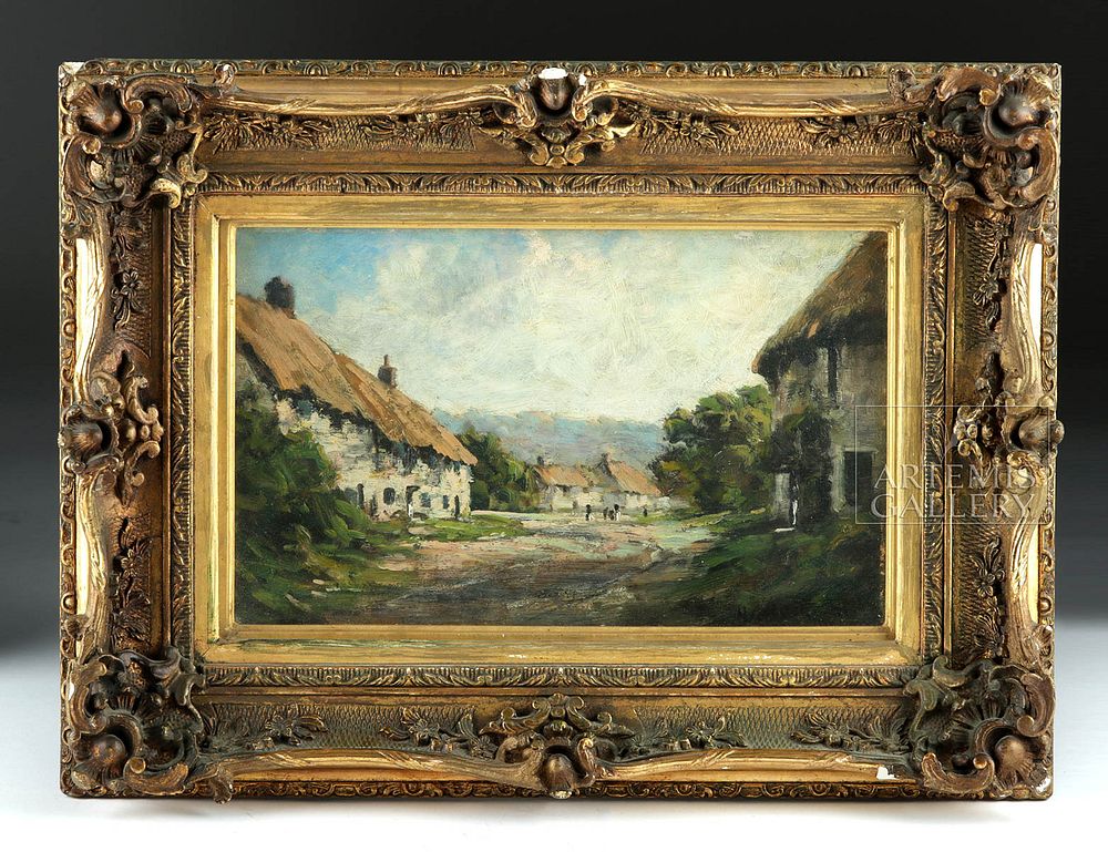 Appraisal: Singed th C European Painting - Charming Village Originally Listed