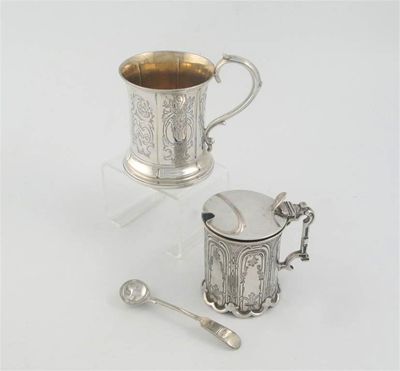 Appraisal: A Victorian engraved Christening mug by C Reily G Storer