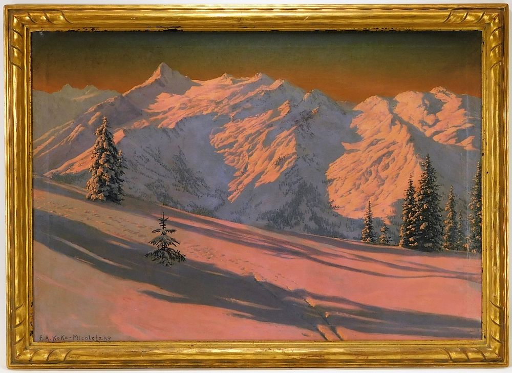 Appraisal: Friedrich Albin Koko-Micoletzky Winter Painting Austria - Friedrich Albin Koko-Micoletzky