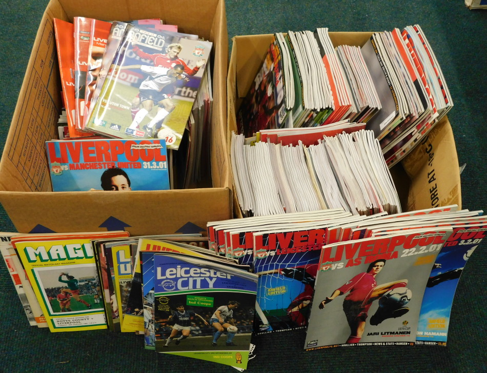 Appraisal: A large quantity of Liverpool football programmes home and away