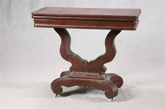 Appraisal: CARD TABLE Mahogany lift top table on a pedastal base