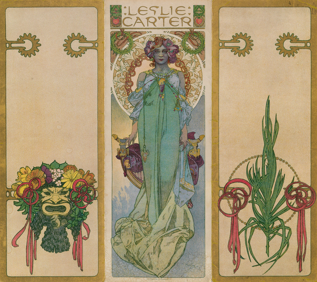 Appraisal: ALPHONSE MUCHA - LESLIE CARTER Program Cover x inches x