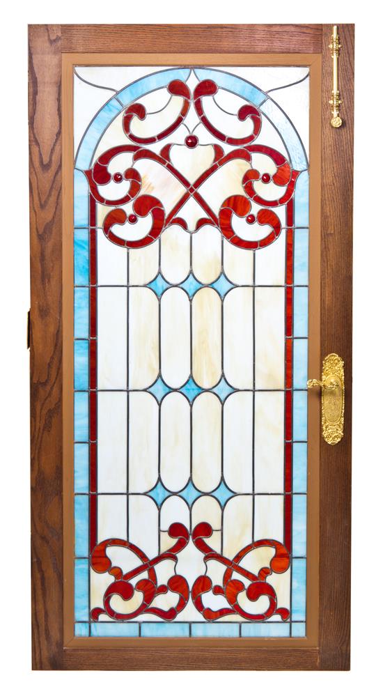 Appraisal: Sale Lot An American Leaded Glass Window mounted as a