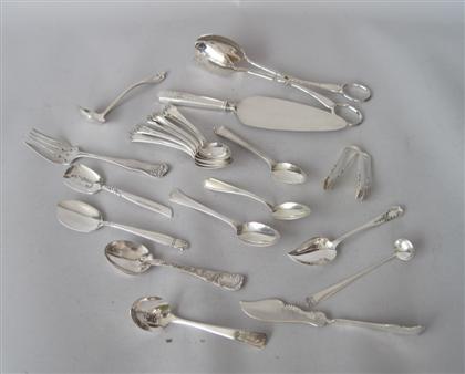 Appraisal: Group of American sterling silver and silver p late serving